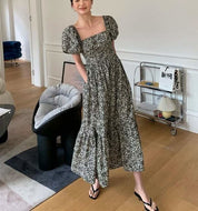 <1点即納あり>〈あみ様ご愛用〉ミクロフラワーワンピース 2タイプ展開 mirror me