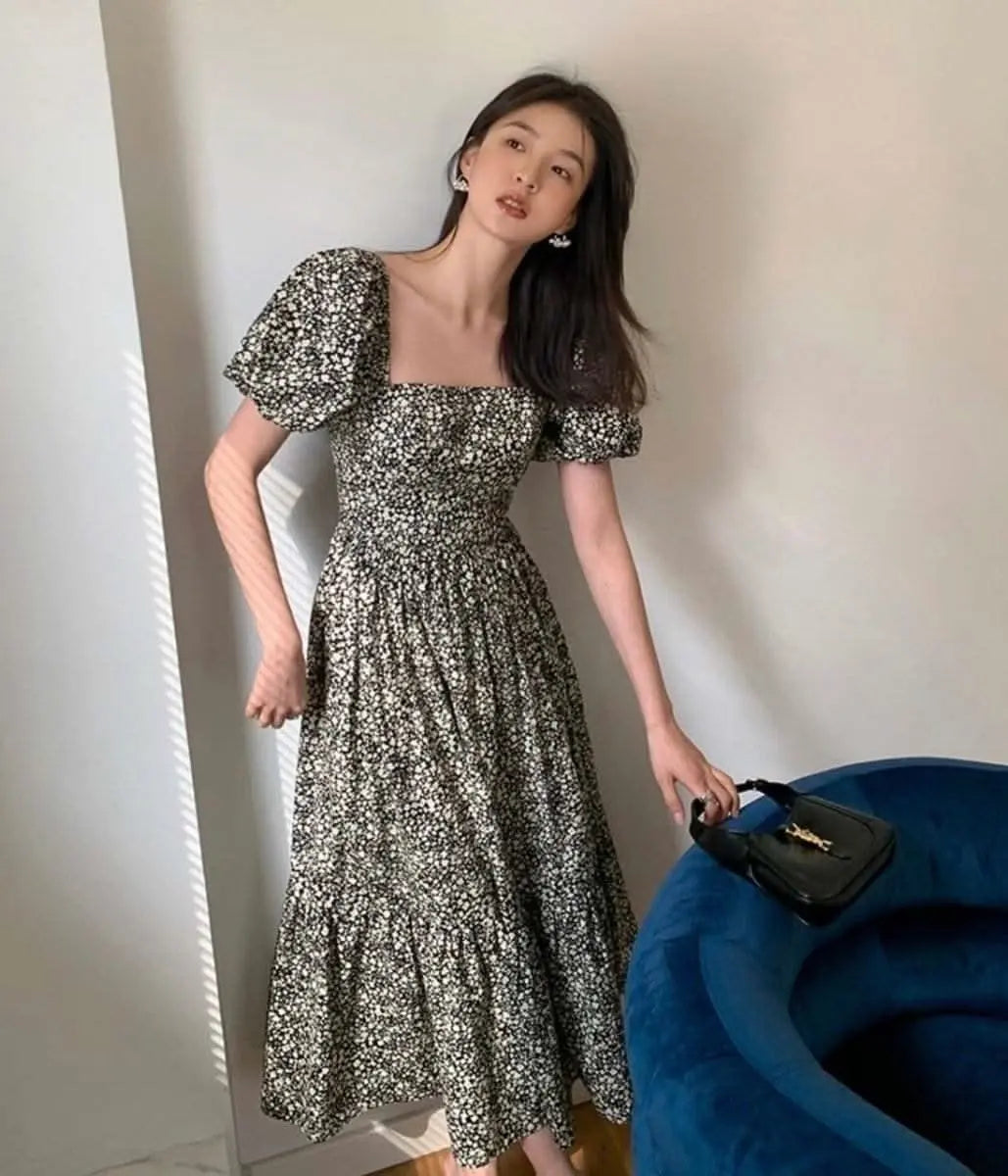 <1点即納あり>〈あみ様ご愛用〉ミクロフラワーワンピース 2タイプ展開 mirror me