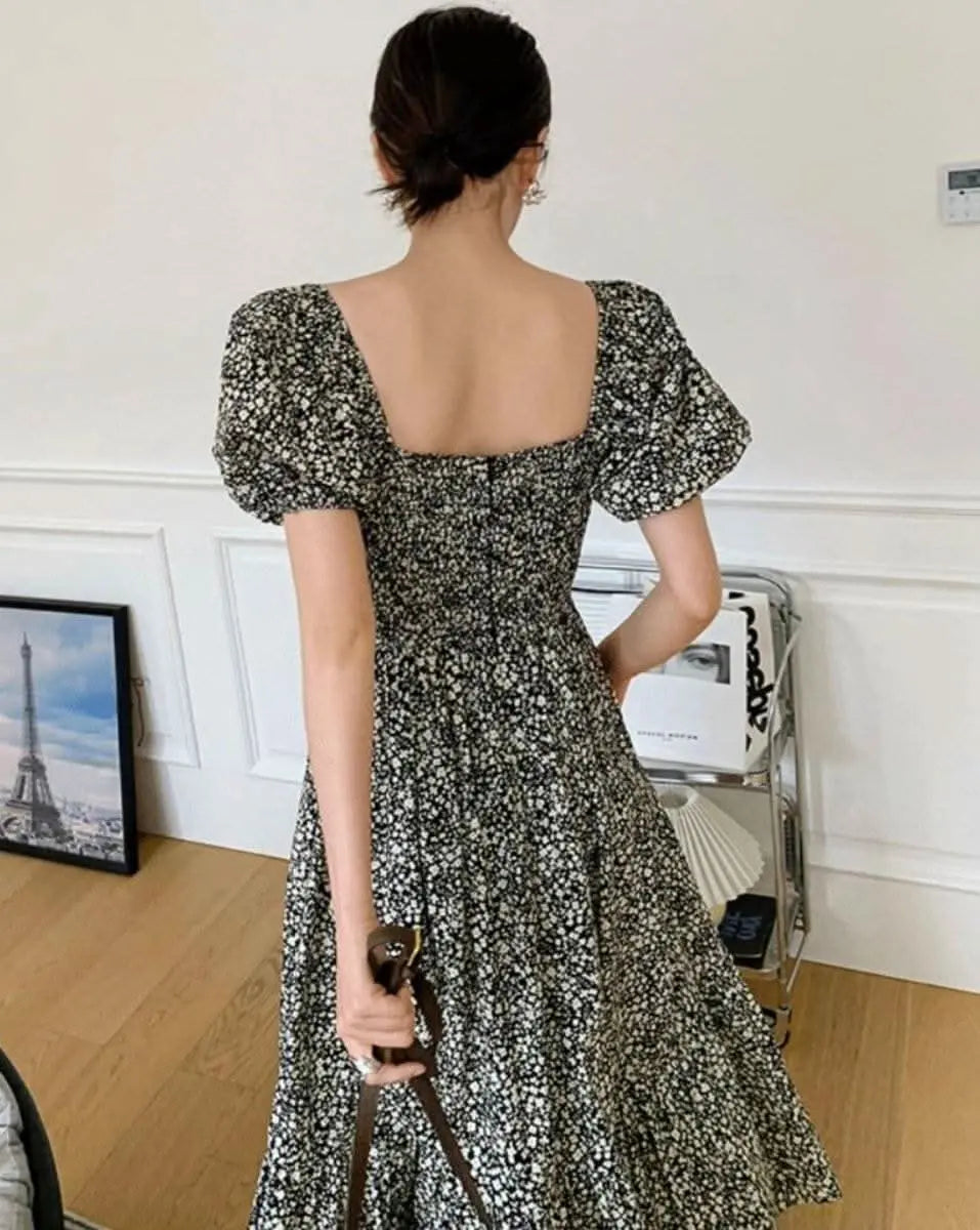 <1点即納あり>〈あみ様ご愛用〉ミクロフラワーワンピース 2タイプ展開 mirror me