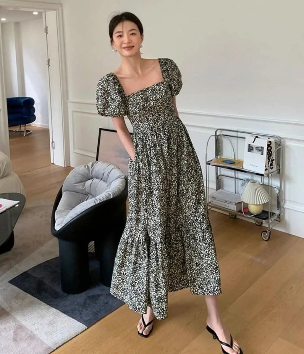 <1点即納あり>〈あみ様ご愛用〉ミクロフラワーワンピース 2タイプ展開 mirror me