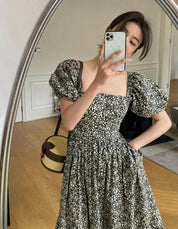 <1点即納あり>〈あみ様ご愛用〉ミクロフラワーワンピース 2タイプ展開 mirror me