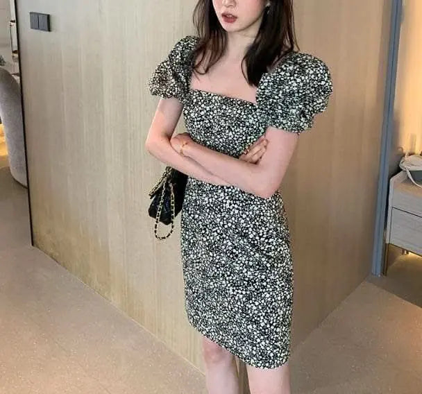 <1点即納あり>〈あみ様ご愛用〉ミクロフラワーワンピース 2タイプ展開 mirror me