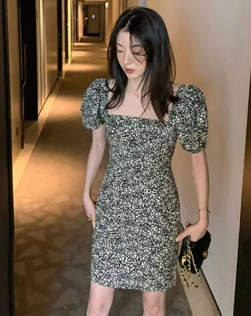 <1点即納あり>〈あみ様ご愛用〉ミクロフラワーワンピース 2タイプ展開 mirror me