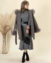 <残り1点!>【動画あり】タートルネックふんわり美シルエットリブワンピース 2色展開 mirror me