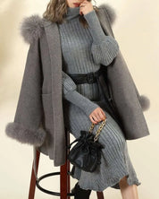 <残り1点!>【動画あり】タートルネックふんわり美シルエットリブワンピース 2色展開 mirror me