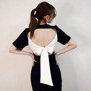 <ベージュ1点即納>【動画あり】オープンバックバイカラーリボンワンピース 2色展開 - select store mirror me<ベージュ1点即納>【動画あり】オープンバックバイカラーリボンワンピース 2色展開194477774mirror meselect store mirror me194477774【即納】ベージュ M