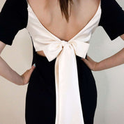 <ベージュ1点即納>【動画あり】オープンバックバイカラーリボンワンピース 2色展開 - select store mirror me<ベージュ1点即納>【動画あり】オープンバックバイカラーリボンワンピース 2色展開194477774mirror meselect store mirror me194477774【即納】ベージュ M