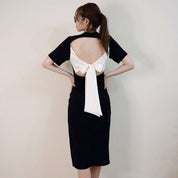 <ベージュ1点即納>【動画あり】オープンバックバイカラーリボンワンピース 2色展開 - select store mirror me<ベージュ1点即納>【動画あり】オープンバックバイカラーリボンワンピース 2色展開194477774mirror meselect store mirror me194477774【即納】ベージュ M