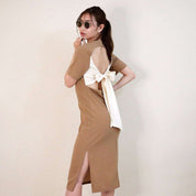 <ベージュ1点即納>【動画あり】オープンバックバイカラーリボンワンピース 2色展開 - select store mirror me<ベージュ1点即納>【動画あり】オープンバックバイカラーリボンワンピース 2色展開194477774mirror meselect store mirror me194477774【即納】ベージュ M