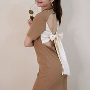 <ベージュ1点即納>【動画あり】オープンバックバイカラーリボンワンピース 2色展開 - select store mirror me<ベージュ1点即納>【動画あり】オープンバックバイカラーリボンワンピース 2色展開194477774mirror meselect store mirror me194477774【即納】ベージュ M