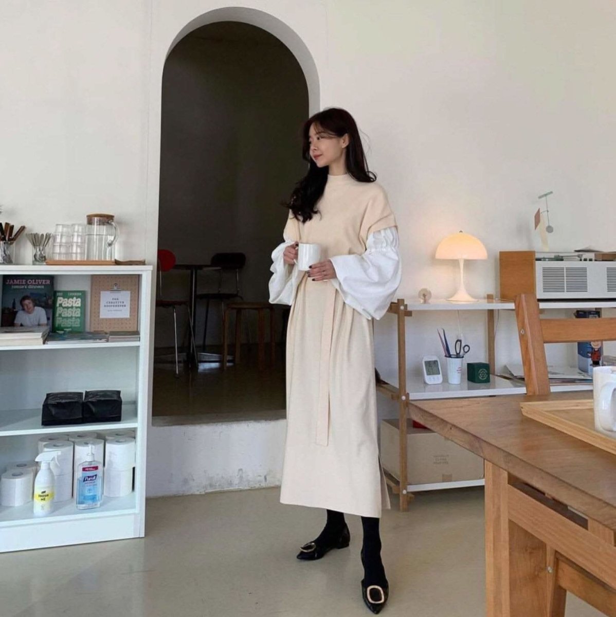 <ブラック1点即納>【動画あり】ニット切り替えランタンスリーブワンピース 2色展開 - select store mirror me<ブラック1点即納>【動画あり】ニット切り替えランタンスリーブワンピース 2色展開194489742mirror meselect store mirror me194489742オフホワイト