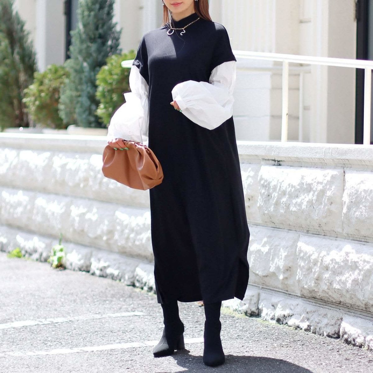 <ブラック1点即納>【動画あり】ニット切り替えランタンスリーブワンピース 2色展開 - select store mirror me<ブラック1点即納>【動画あり】ニット切り替えランタンスリーブワンピース 2色展開194489742mirror meselect store mirror me194489742オフホワイト