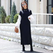 <ブラック1点即納>【動画あり】ニット切り替えランタンスリーブワンピース 2色展開 - select store mirror me<ブラック1点即納>【動画あり】ニット切り替えランタンスリーブワンピース 2色展開194489742mirror meselect store mirror me194489742オフホワイト