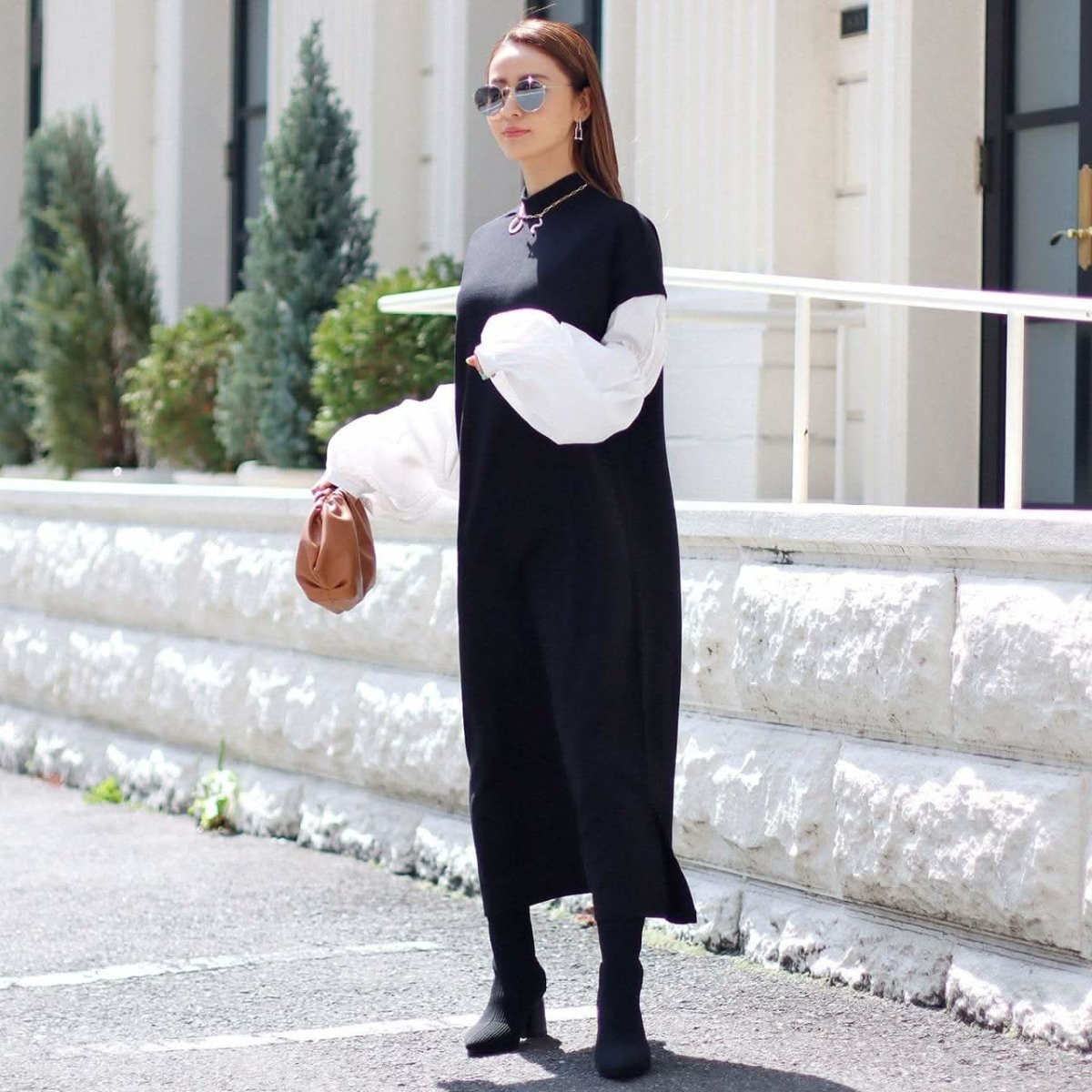 <ブラック1点即納>【動画あり】ニット切り替えランタンスリーブワンピース 2色展開 - select store mirror me<ブラック1点即納>【動画あり】ニット切り替えランタンスリーブワンピース 2色展開194489742mirror meselect store mirror me194489742オフホワイト