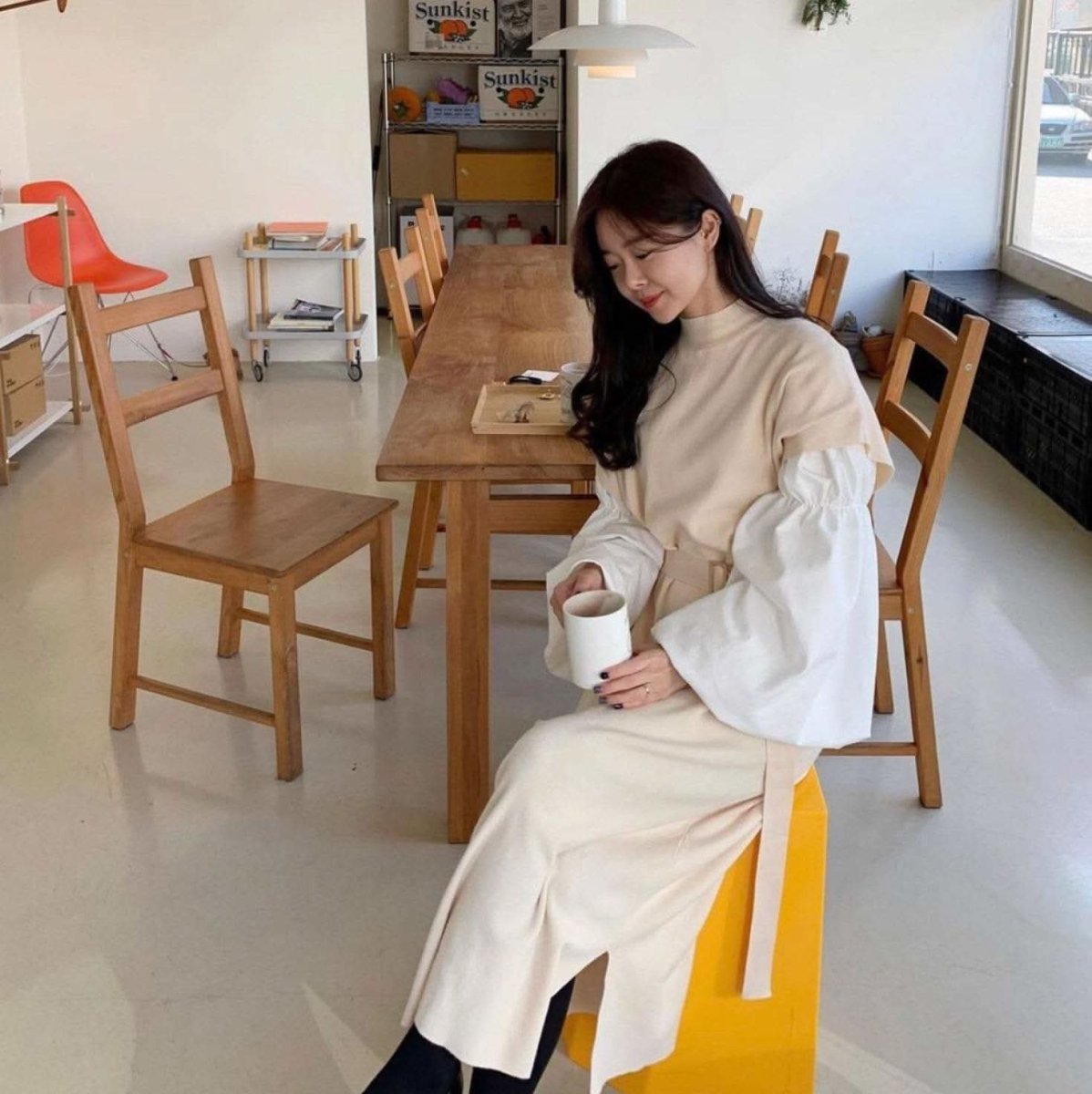 <ブラック1点即納>【動画あり】ニット切り替えランタンスリーブワンピース 2色展開 - select store mirror me<ブラック1点即納>【動画あり】ニット切り替えランタンスリーブワンピース 2色展開194489742mirror meselect store mirror me194489742オフホワイト