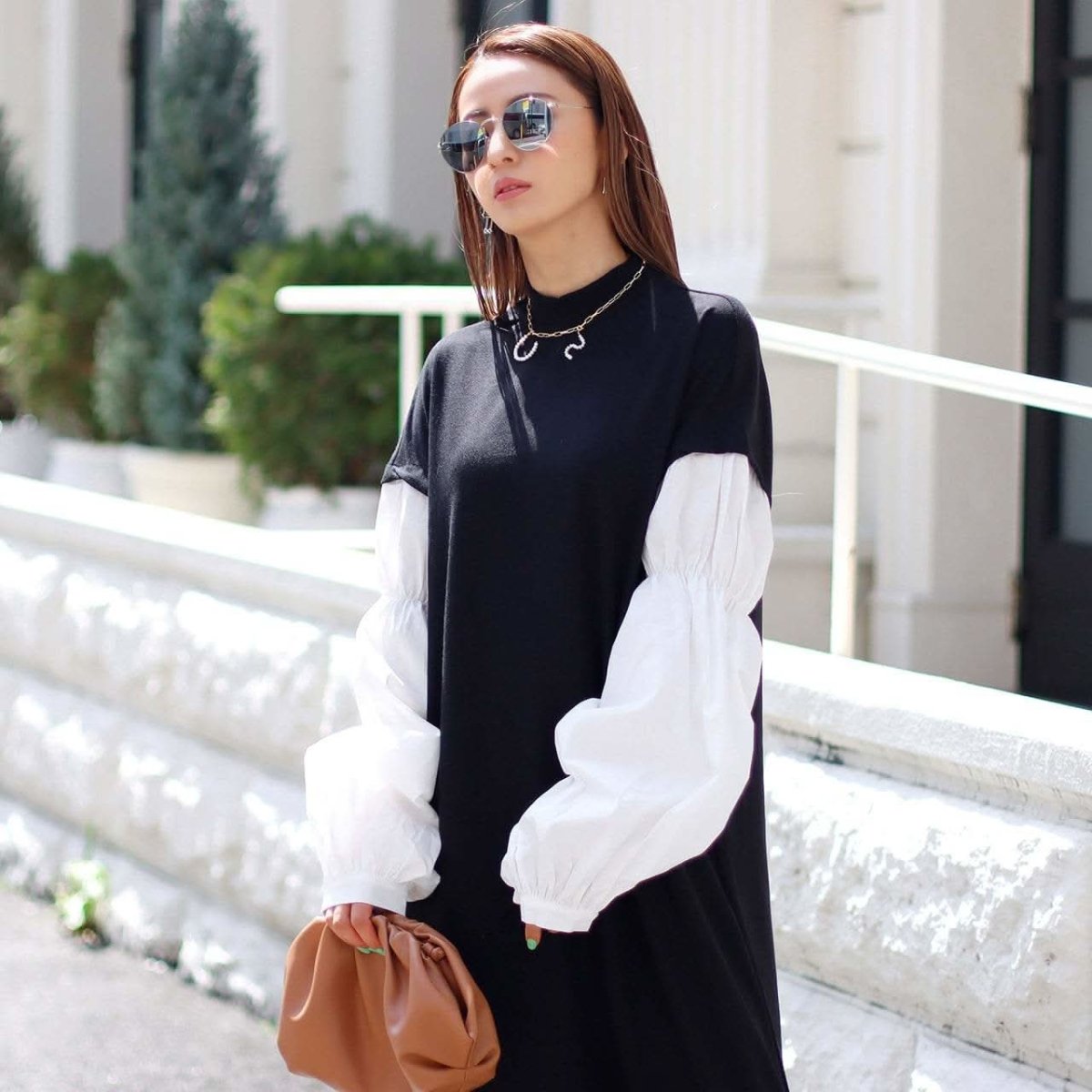 <ブラック1点即納>【動画あり】ニット切り替えランタンスリーブワンピース 2色展開 - select store mirror me<ブラック1点即納>【動画あり】ニット切り替えランタンスリーブワンピース 2色展開194489742mirror meselect store mirror me194489742オフホワイト