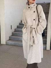 <インスタグラマー様ご愛用>【高品質ウール100%】【動画あり】ベーシックスタンドカラーウールコート 6色展開 mirror me