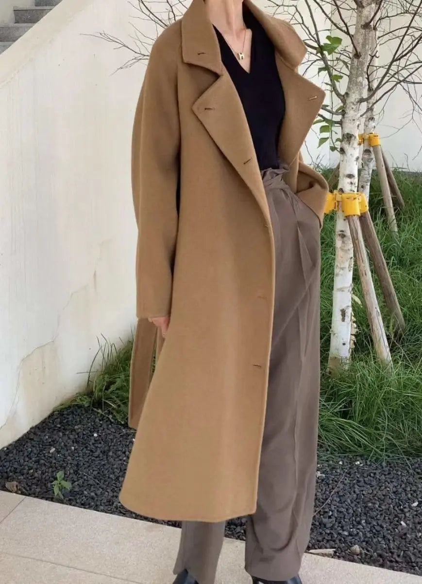 <インスタグラマー様ご愛用>【高品質ウール100%】【動画あり】ベーシックスタンドカラーウールコート 6色展開 mirror me