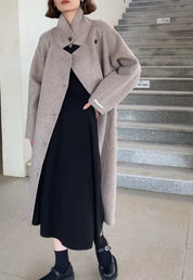 <インスタグラマー様ご愛用>【高品質ウール100%】【動画あり】ベーシックスタンドカラーウールコート 6色展開 mirror me