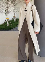 <インスタグラマー様ご愛用>【高品質ウール100%】【動画あり】ベーシックスタンドカラーウールコート 6色展開 mirror me