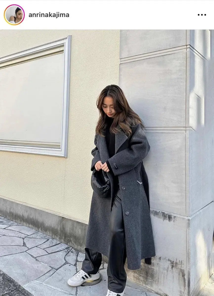 <インスタグラマー様ご愛用>【高品質ウール100%】【動画あり】ベーシックスタンドカラーウールコート 6色展開 mirror me