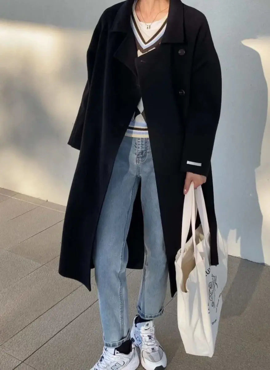 <インスタグラマー様ご愛用>【高品質ウール100%】【動画あり】ベーシックスタンドカラーウールコート 6色展開 mirror me