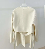 <インスタグラマー様ご愛用>【高品質ウール100%&フォックスファー】【動画あり】ボリュームファーポケットコート2点セット 2色展開 mirror me