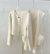 <インスタグラマー様ご愛用>【高品質ウール100%&フォックスファー】【動画あり】ボリュームファーポケットコート2点セット 2色展開 mirror me