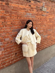 <インスタグラマー様ご愛用>【高品質ウール100%&フォックスファー】【動画あり】ボリュームファーポケットコート2点セット 2色展開 mirror me