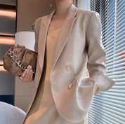 【動画あり】デザインボタン上質素材ダブルブレストジャケット - select store mirror me【動画あり】デザインボタン上質素材ダブルブレストジャケット101154662mirror meselect store mirror me101154662XS