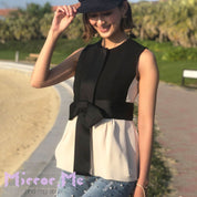 【殿堂入り】リボン付きコントラストノースリジャケット - select store mirror me【殿堂入り】リボン付きコントラストノースリジャケット101999623mirror meselect store mirror me101999623S