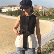 【殿堂入り】リボン付きコントラストノースリジャケット - select store mirror me【殿堂入り】リボン付きコントラストノースリジャケット101999623mirror meselect store mirror me101999623S