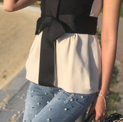 【殿堂入り】リボン付きコントラストノースリジャケット - select store mirror me【殿堂入り】リボン付きコントラストノースリジャケット101999623mirror meselect store mirror me101999623S