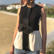 【殿堂入り】リボン付きコントラストノースリジャケット - select store mirror me【殿堂入り】リボン付きコントラストノースリジャケット101999623mirror meselect store mirror me101999623S