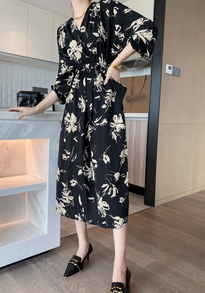 【動画あり】シックフラワーデザインポケットミドル丈ワンピース - select store mirror me【動画あり】シックフラワーデザインポケットミドル丈ワンピース108232530mirror meselect store mirror me108232530S