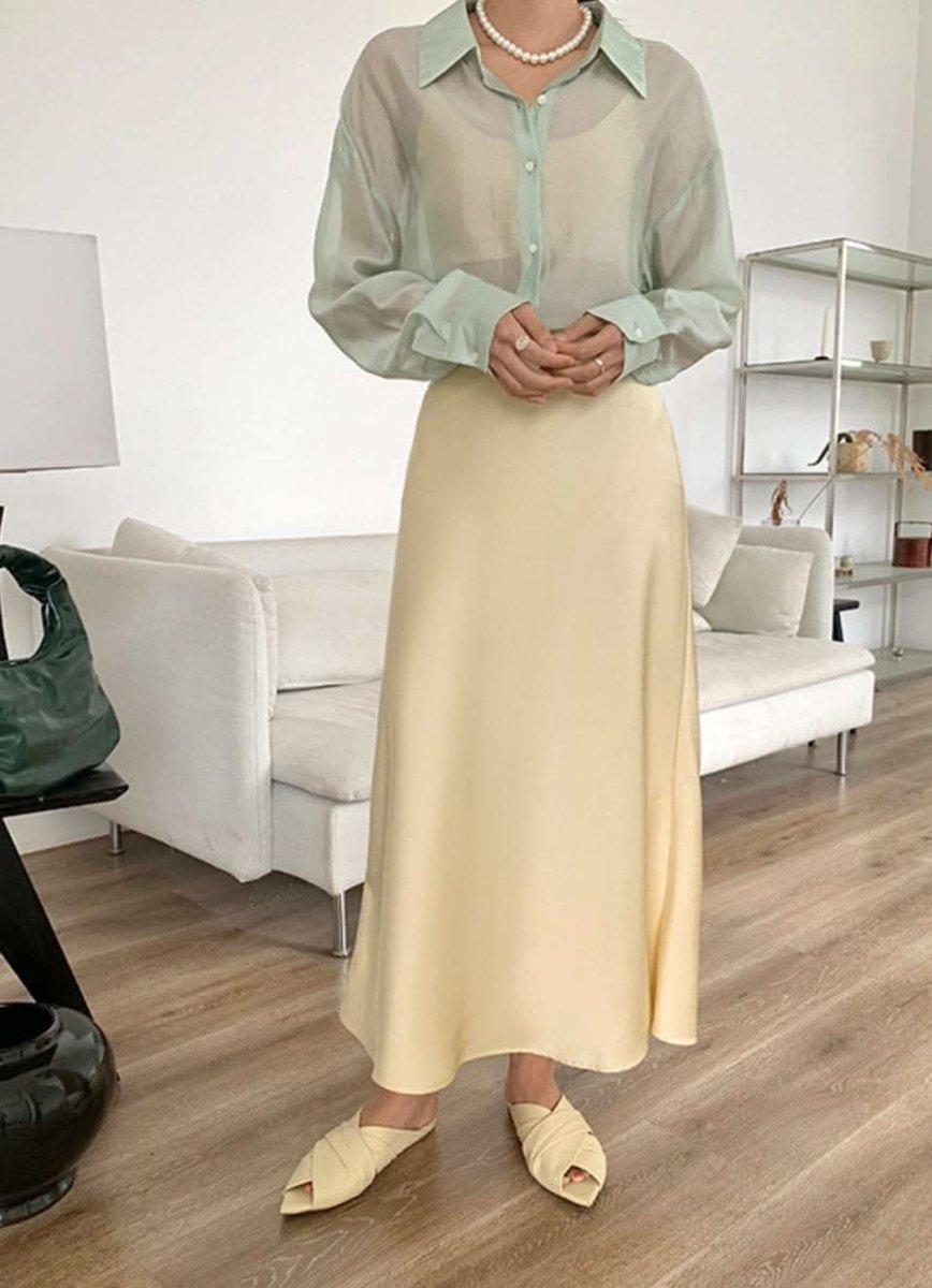 【動画あり】春カラーサテンロングスカート 11色展開 - select store mirror me【動画あり】春カラーサテンロングスカート 11色展開199897410mirror meselect store mirror me199897410ホワイトS