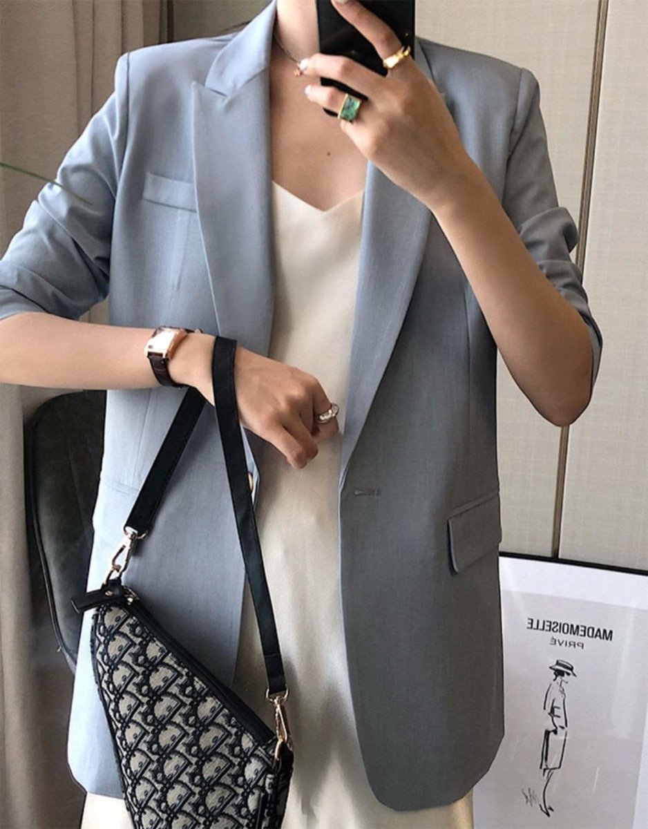 【動画あり】ライトブルーシンプルテーラードジャケット - select store mirror me【動画あり】ライトブルーシンプルテーラードジャケット113184005mirror meselect store mirror me113184005XS