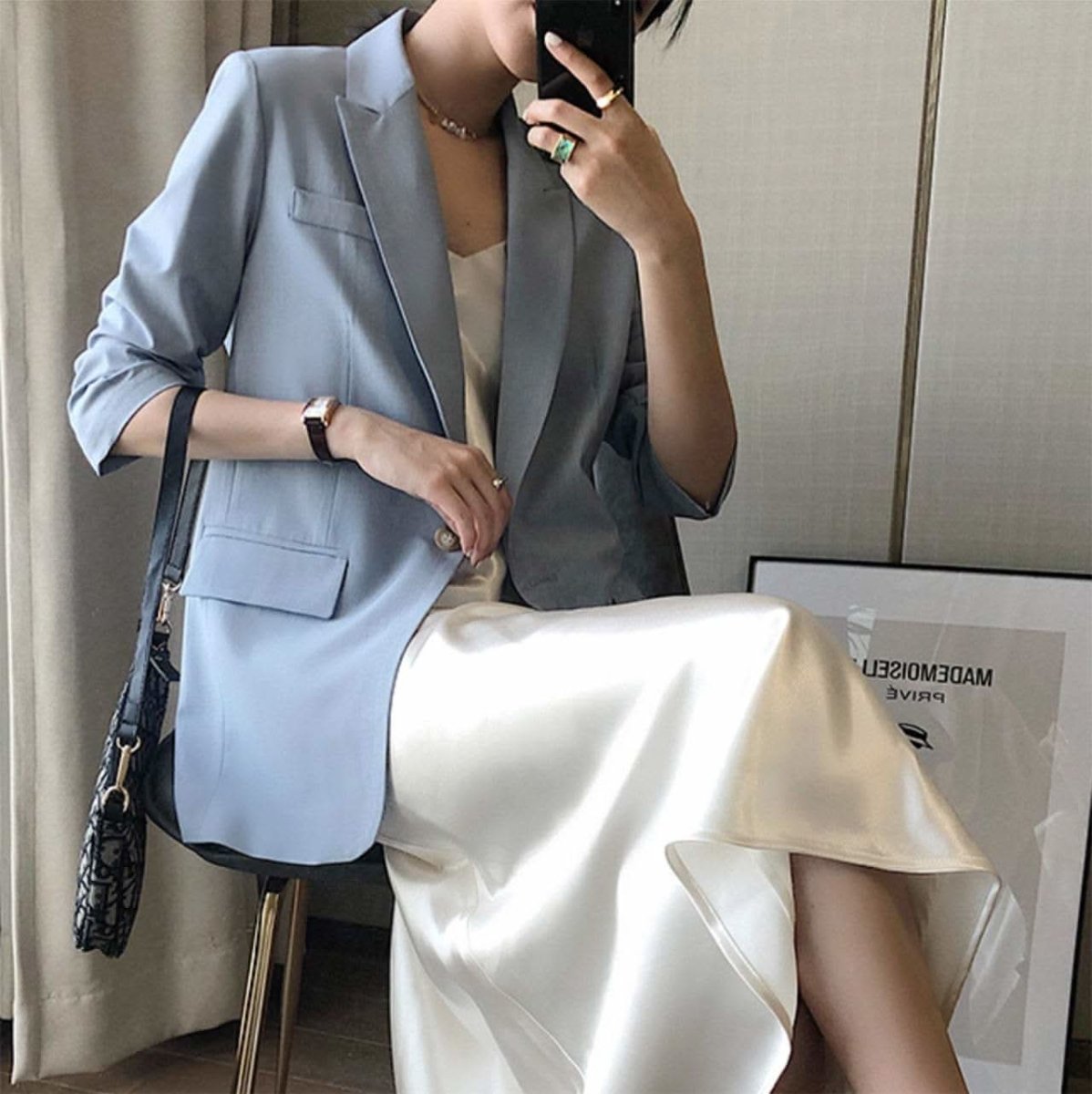 【動画あり】ライトブルーシンプルテーラードジャケット - select store mirror me【動画あり】ライトブルーシンプルテーラードジャケット113184005mirror meselect store mirror me113184005XS