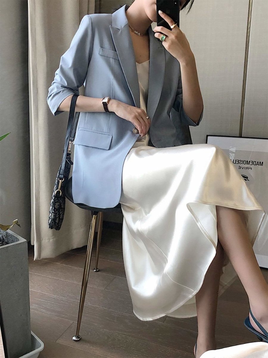 【動画あり】ライトブルーシンプルテーラードジャケット - select store mirror me【動画あり】ライトブルーシンプルテーラードジャケット113184005mirror meselect store mirror me113184005XS