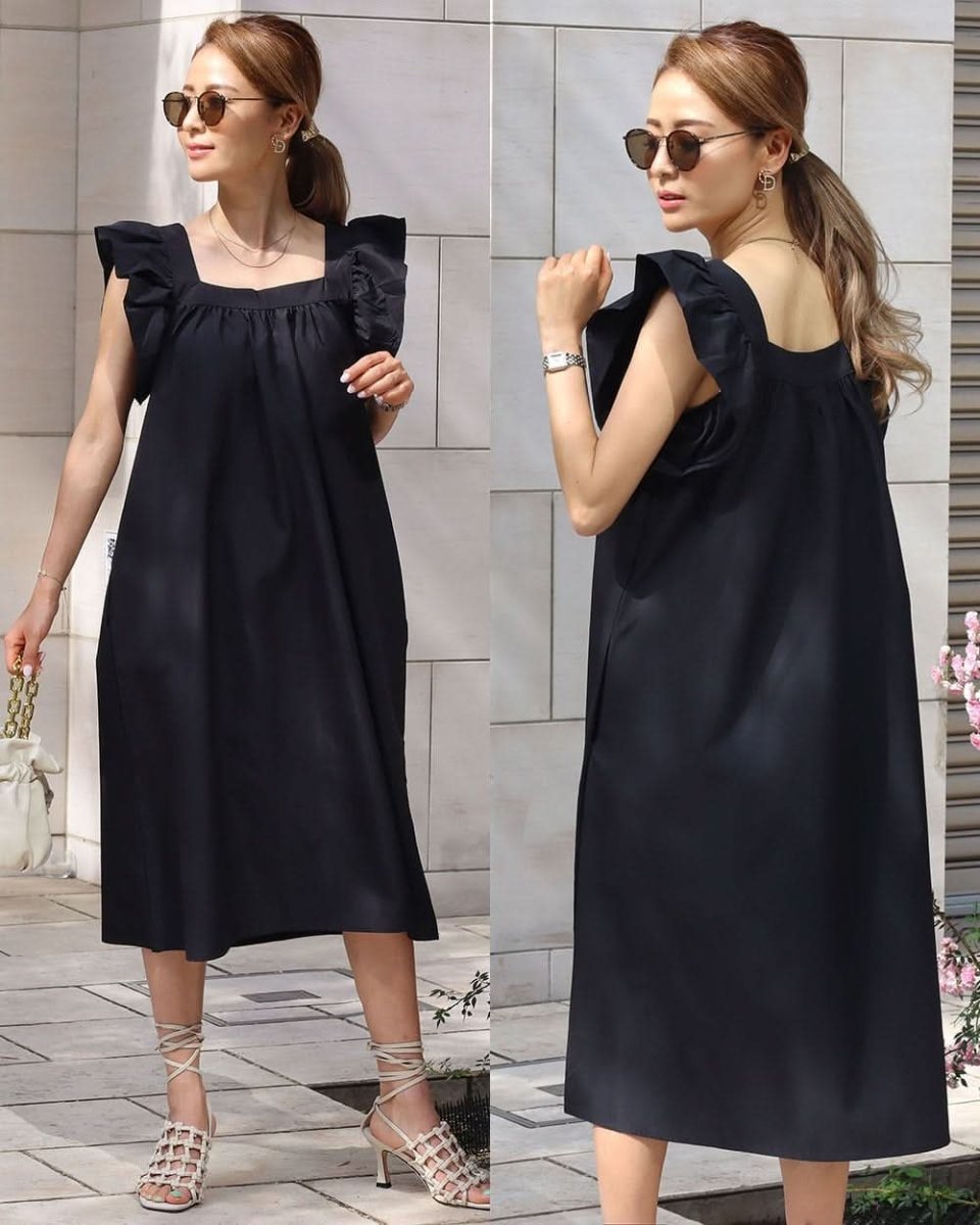 【動画あり】スクエアネックショルダーフリルブラックワンピース - select store mirror me【動画あり】スクエアネックショルダーフリルブラックワンピース118319233mirror meselect store mirror me118319233S