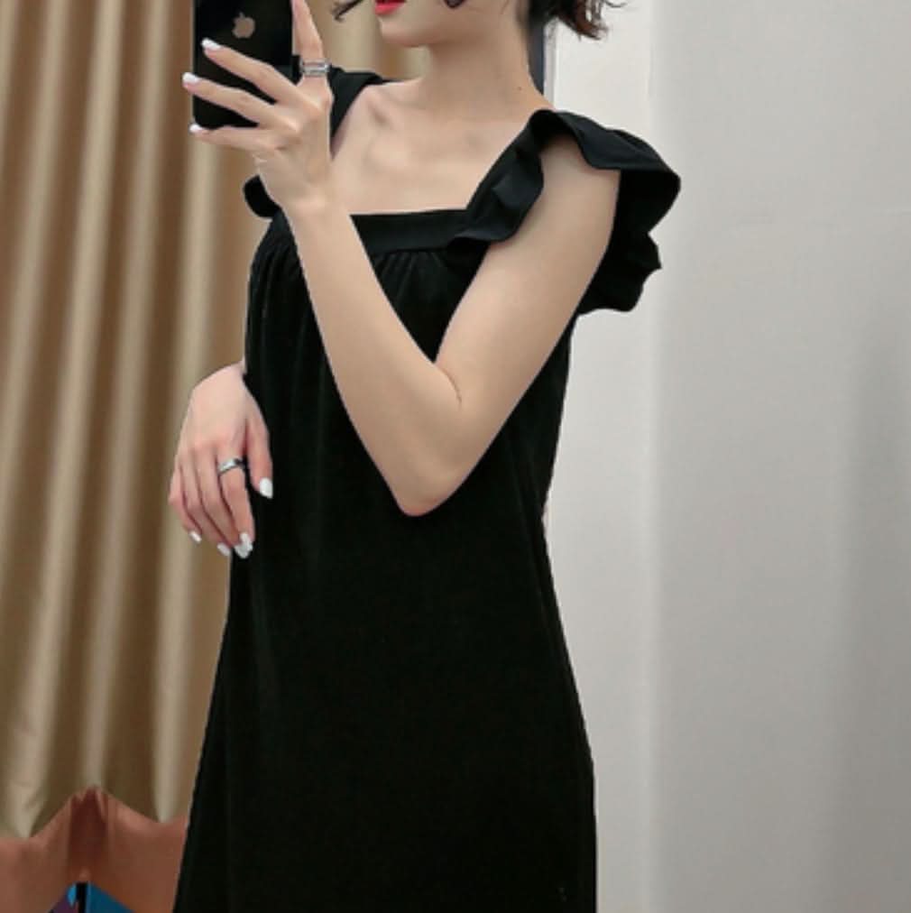 【動画あり】スクエアネックショルダーフリルブラックワンピース - select store mirror me【動画あり】スクエアネックショルダーフリルブラックワンピース118319233mirror meselect store mirror me118319233S