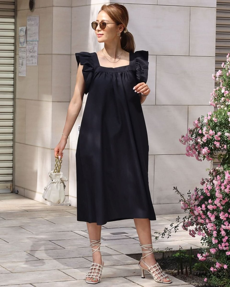 【動画あり】スクエアネックショルダーフリルブラックワンピース - select store mirror me【動画あり】スクエアネックショルダーフリルブラックワンピース118319233mirror meselect store mirror me118319233S