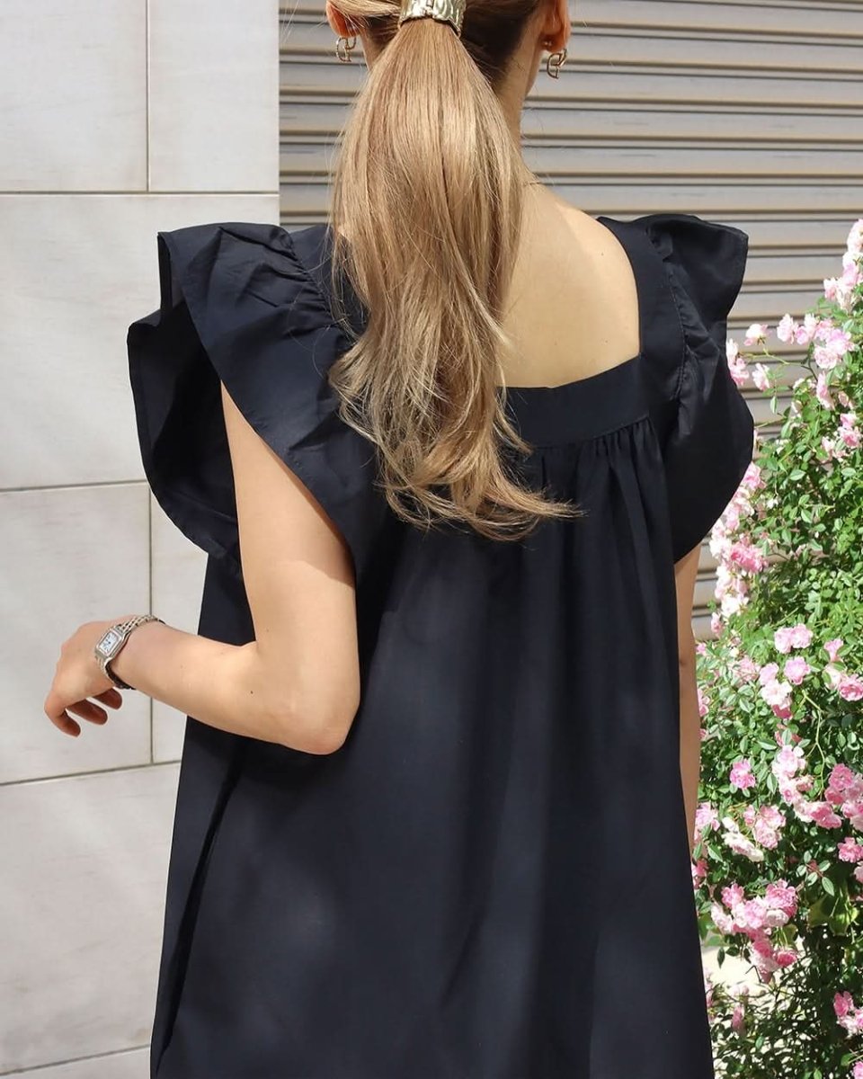 【動画あり】スクエアネックショルダーフリルブラックワンピース - select store mirror me【動画あり】スクエアネックショルダーフリルブラックワンピース118319233mirror meselect store mirror me118319233S