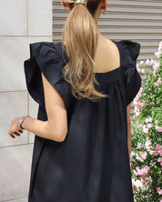 【動画あり】スクエアネックショルダーフリルブラックワンピース - select store mirror me【動画あり】スクエアネックショルダーフリルブラックワンピース118319233mirror meselect store mirror me118319233S