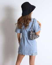 【動画あり】ハイウエスト美ライン半袖デニムワンピース - select store mirror me【動画あり】ハイウエスト美ライン半袖デニムワンピース122395094mirror meselect store mirror me122395094S