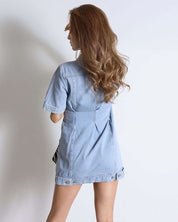 【動画あり】ハイウエスト美ライン半袖デニムワンピース - select store mirror me【動画あり】ハイウエスト美ライン半袖デニムワンピース122395094mirror meselect store mirror me122395094S