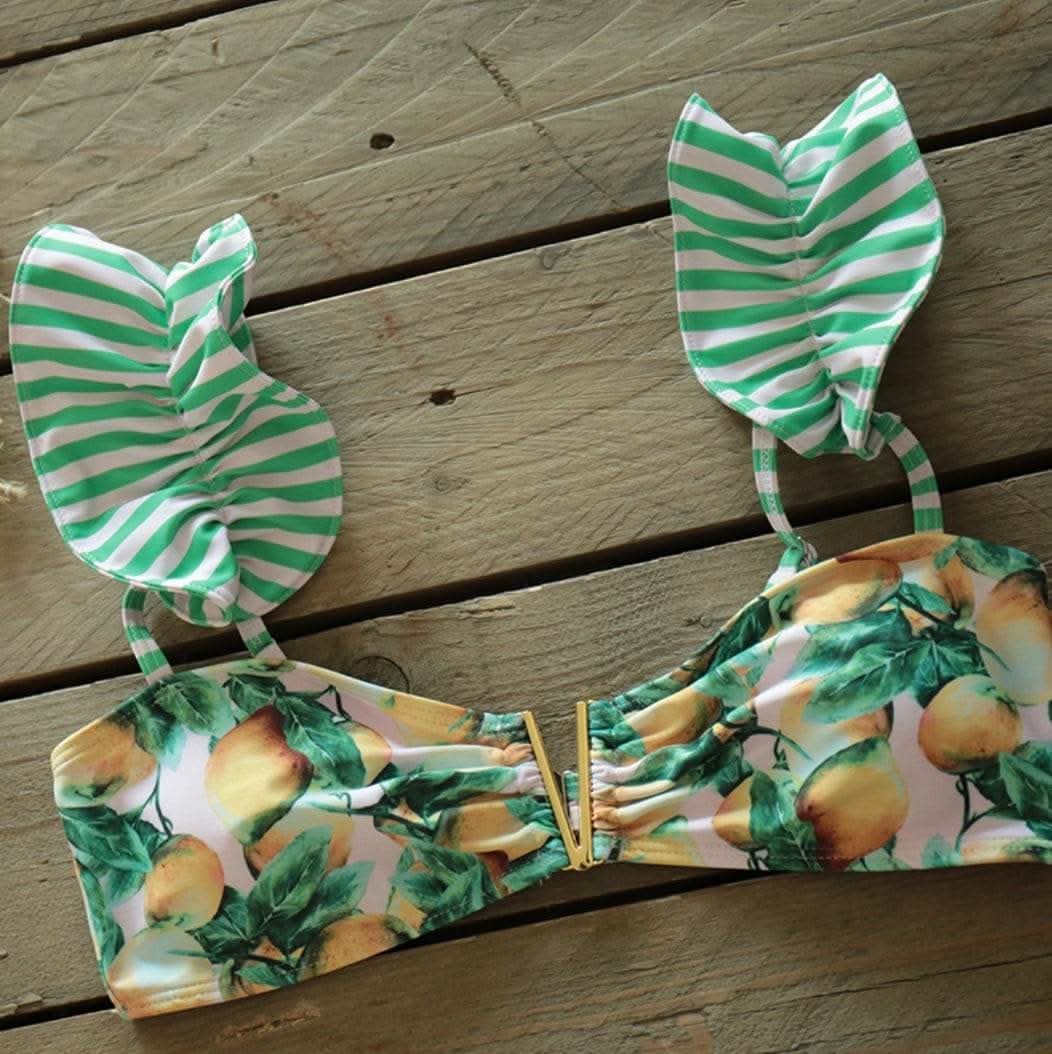 ウエストストライプリボンナチュラルレモンデザインビキニ - select store mirror meウエストストライプリボンナチュラルレモンデザインビキニ123277750mirror meselect store mirror me123277750S