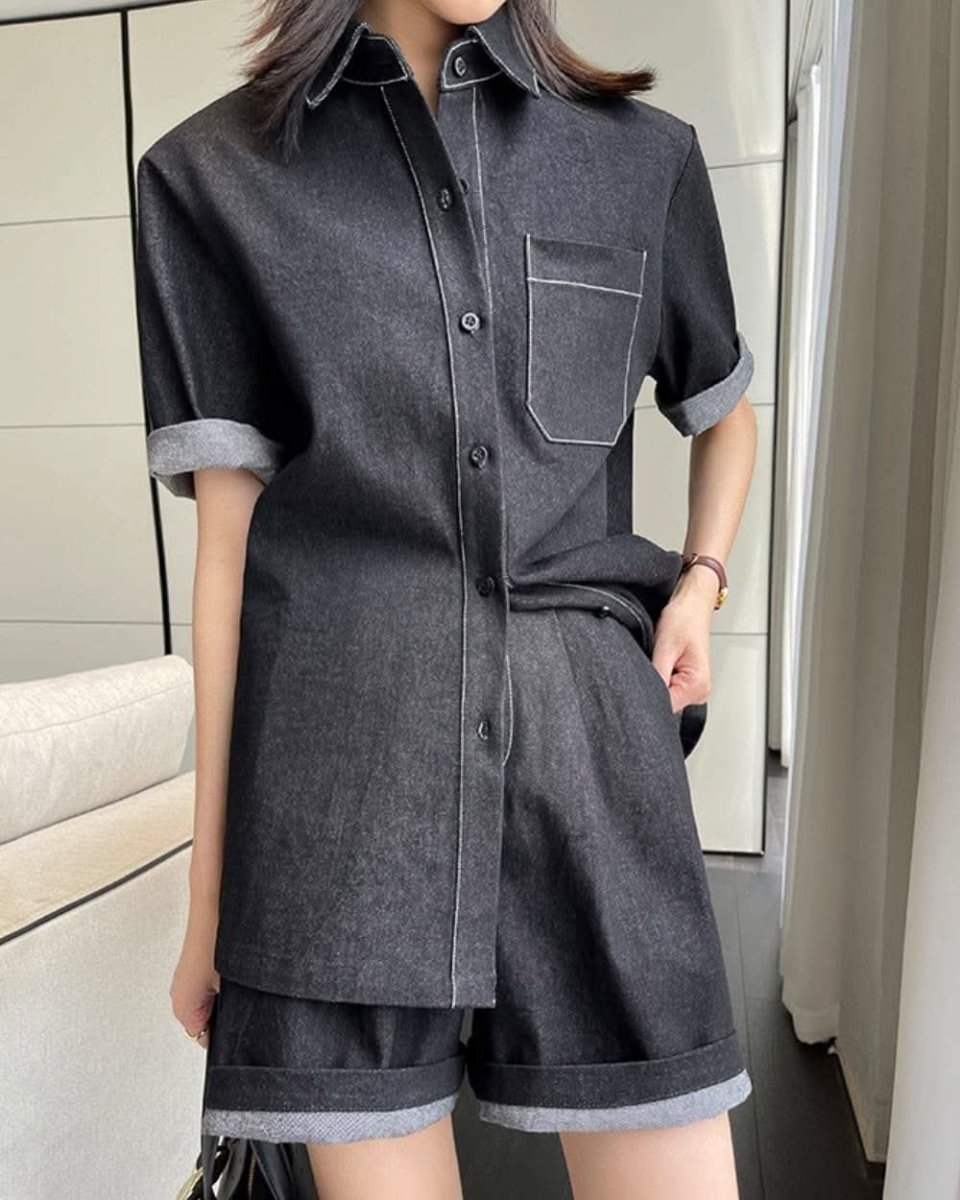 【動画あり】スタイリッシュデニムシャツ&パンツセットアップ - select store mirror me【動画あり】スタイリッシュデニムシャツ&パンツセットアップ133967282mirror meselect store mirror me133967282S