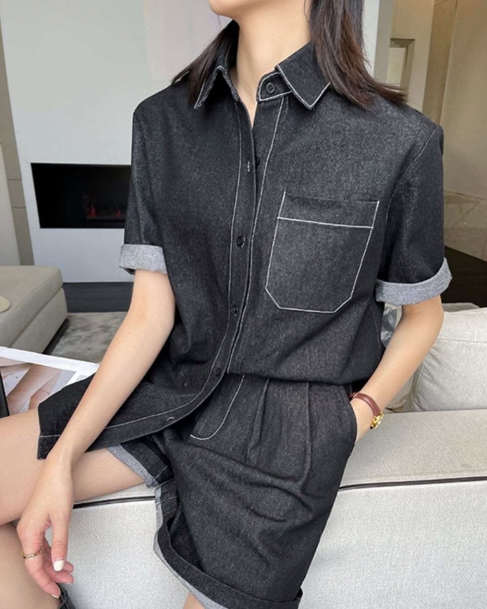 【動画あり】スタイリッシュデニムシャツ&パンツセットアップ - select store mirror me【動画あり】スタイリッシュデニムシャツ&パンツセットアップ133967282mirror meselect store mirror me133967282S