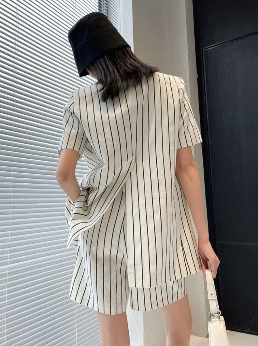 【上質】【動画あり】コットンリネンストライプジャケット&パンツセットアップ - select store mirror me【上質】【動画あり】コットンリネンストライプジャケット&パンツセットアップ133969455mirror meselect store mirror me133969455S